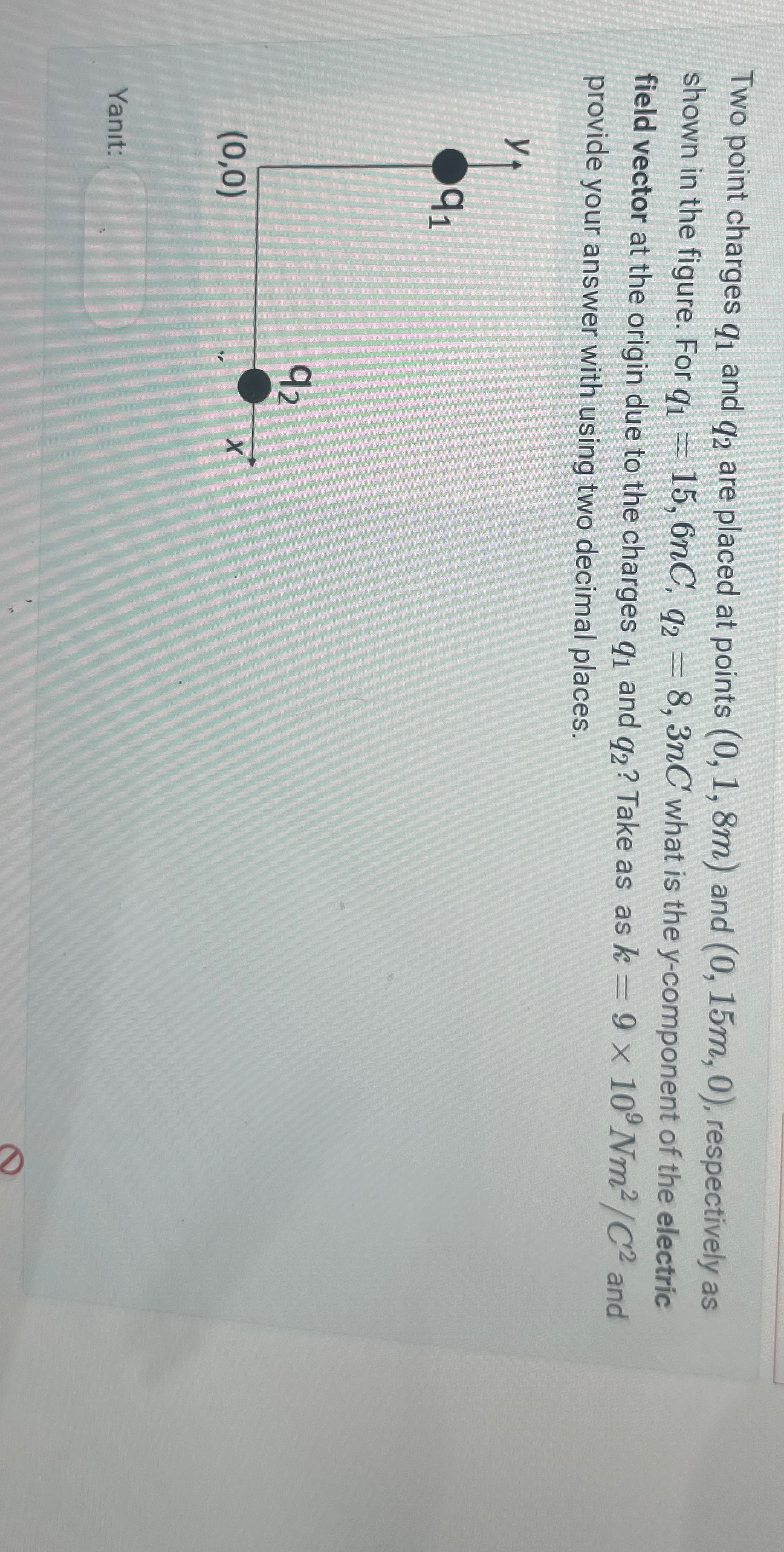 Solved Two point charges q1 ﻿and q2 ﻿are placed at points | Chegg.com