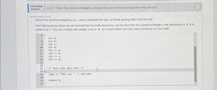 Solved Given Four Positive Integers A,b,c, And D, Compute | Chegg.com