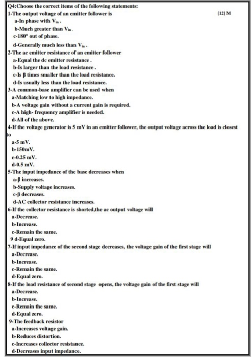 Solved These questions are related to the electrical | Chegg.com