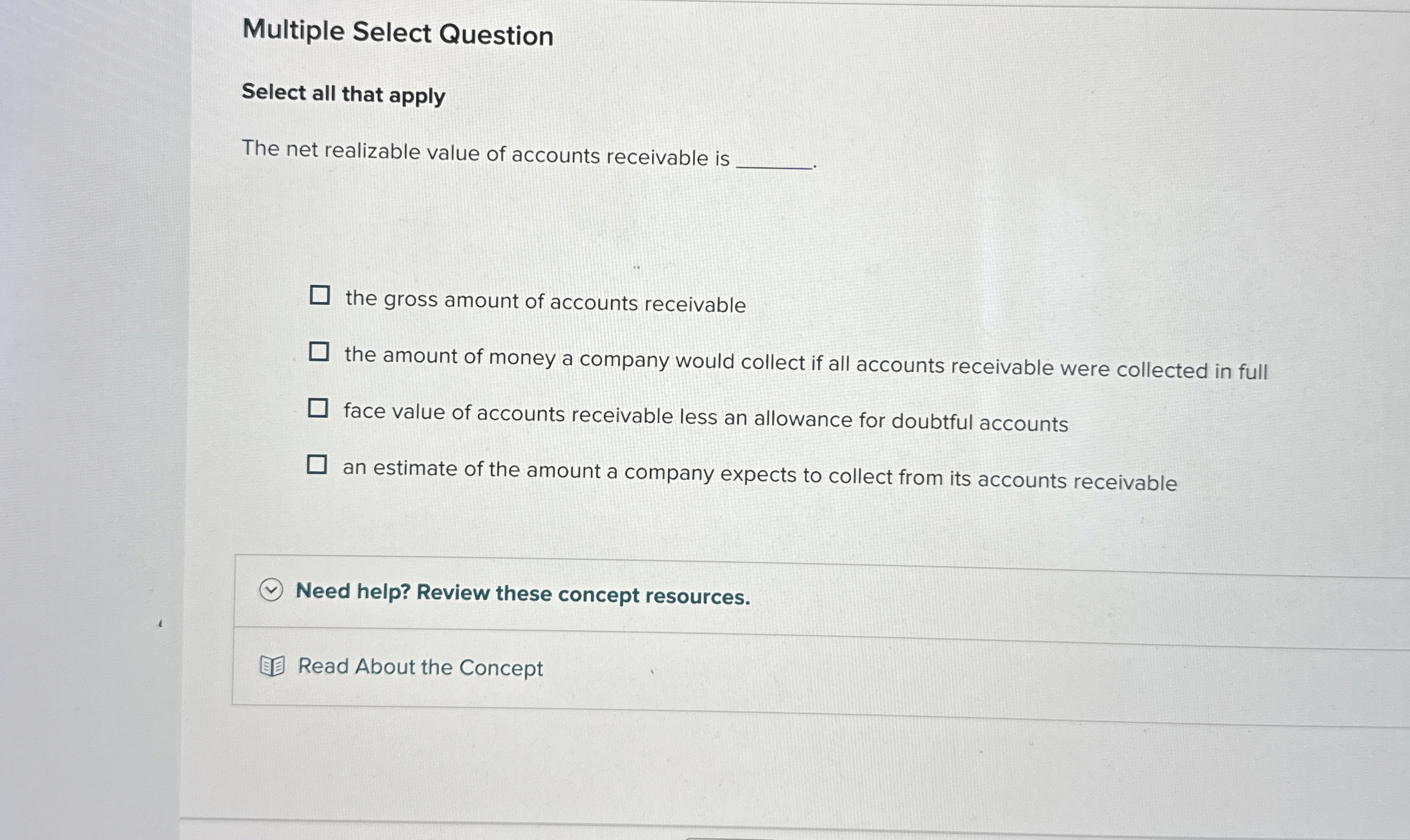 Solved Multiple Select QuestionSelect all that applyThe net | Chegg.com
