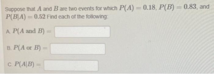 Solved Suppose That A And B Are Two Events For Which P(A) = | Chegg.com