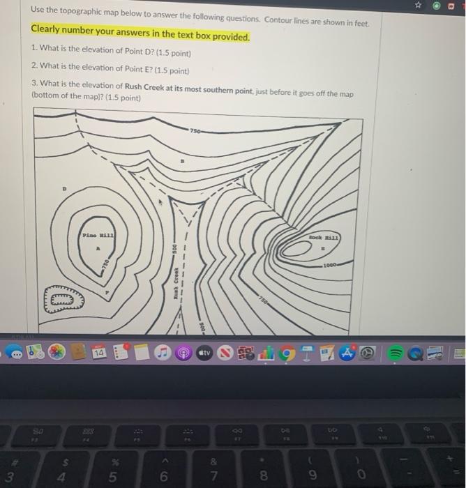 Solved Use The Topographic Map Below To Answer The Following | Chegg.com