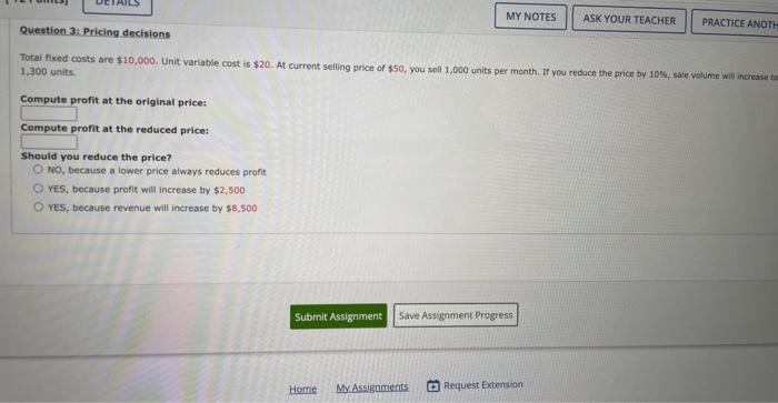 Solved Total fixed costs are $10,000, Unit variable cost is | Chegg.com