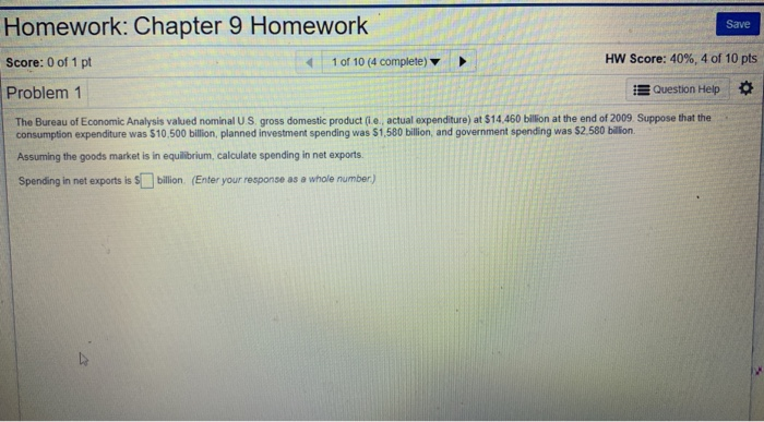 Solved Save Homework: Chapter 9 Homework Score: 0 of 1 pt 1 | Chegg.com