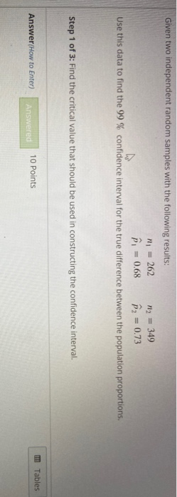 Solved Given two independent random samples with the | Chegg.com