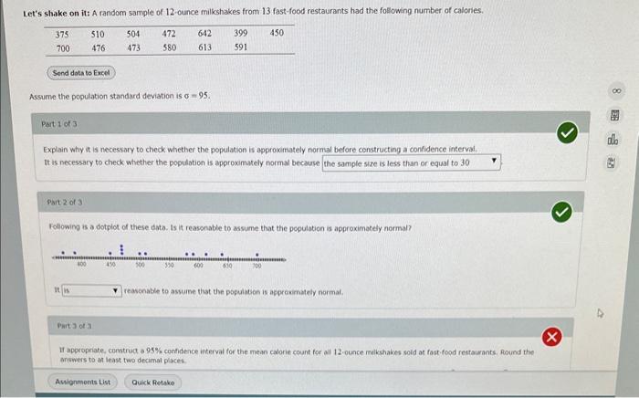 Solved Assume the population standard deviation is σ=95. | Chegg.com