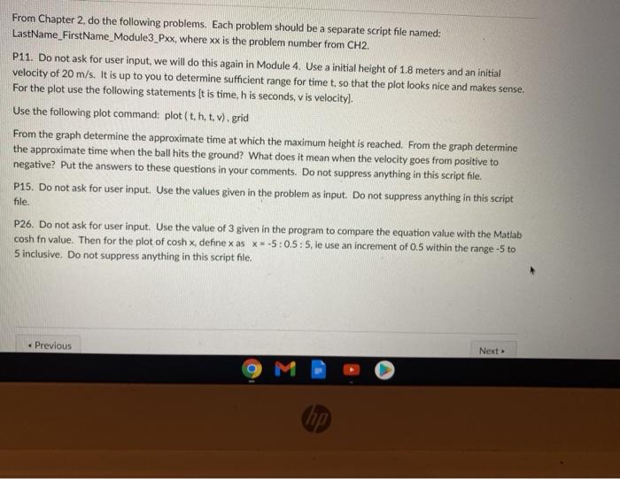 Solved From Chapter 2. do the following problems. Each | Chegg.com