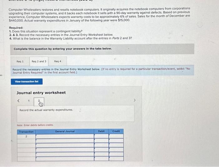 Solved Computer Wholesalers restores and resells notebook