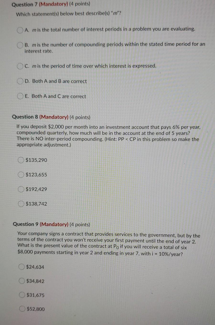 Solved Question 7 (Mandatory) (4 points) Which statement(s) | Chegg.com