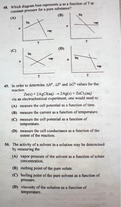 48. Which diagram best represents μ as a function of | Chegg.com