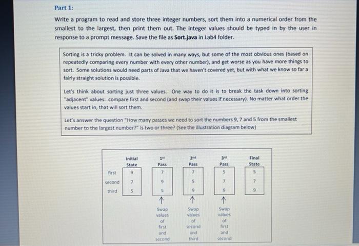 Solved Part 1: Write a program to read and store three | Chegg.com
