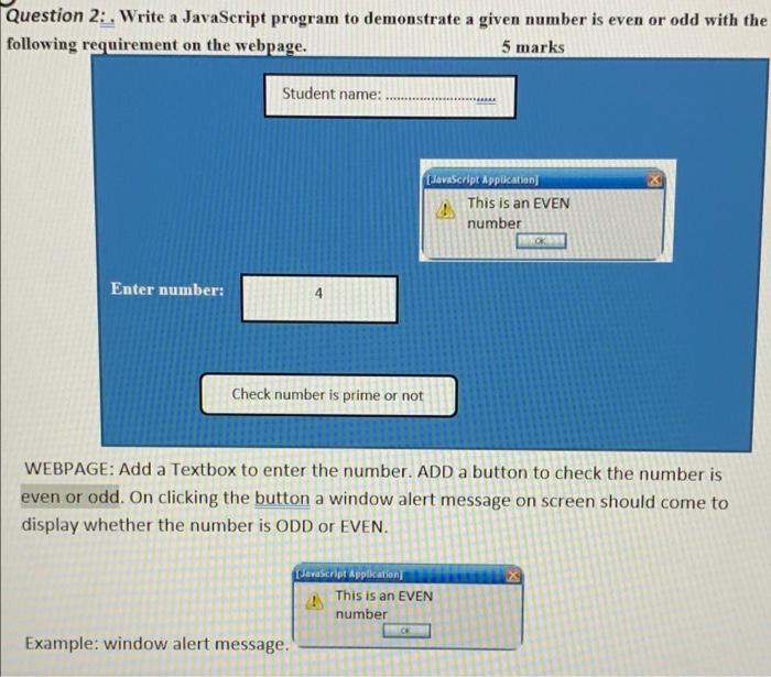 Solved Question 2: . Write a JavaScript program to | Chegg.com