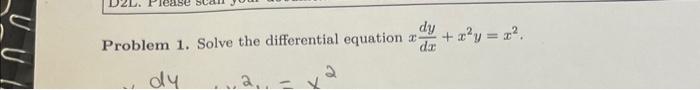 Solved Problem 1. Solve the differential equation | Chegg.com