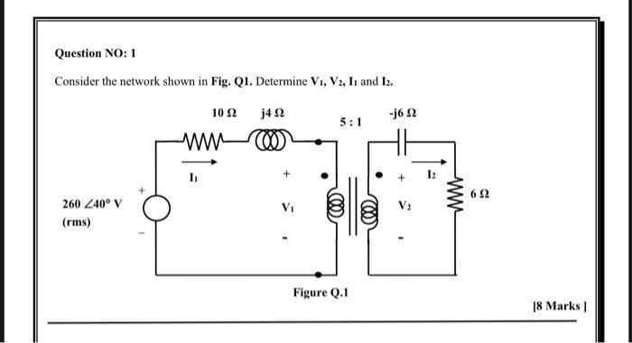 Solved Question NO: 1 Consider the network shown in Fig. Q1. | Chegg.com