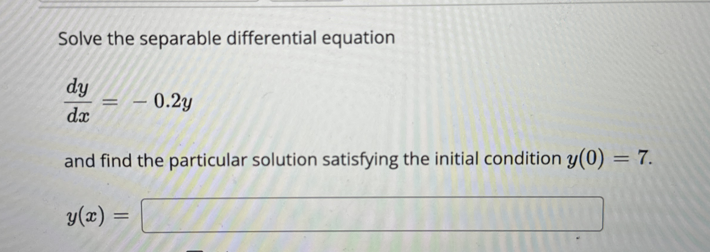Solved Solve the separable differential | Chegg.com