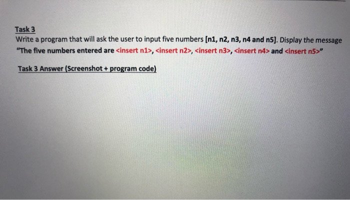 Solved Task 1 Write a python program that will read any | Chegg.com