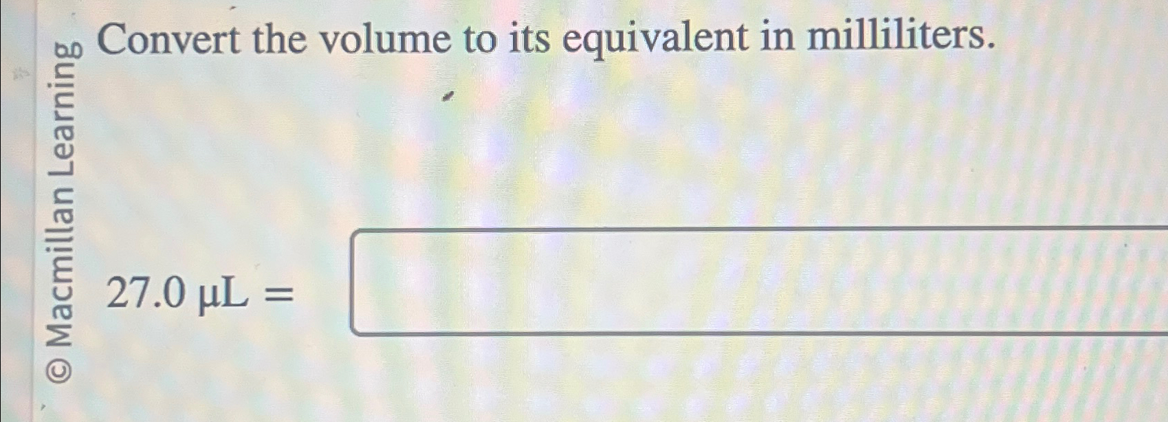 Solved ?∞∞ ﻿Convert the volume to its equivalent in | Chegg.com