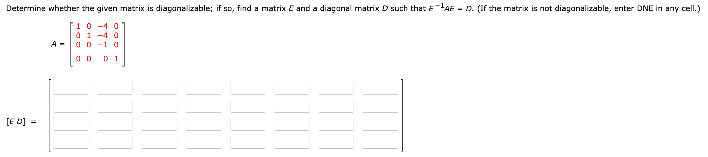 Solved Determine whether the given matrix is | Chegg.com
