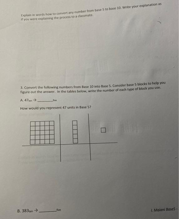 Solved Explain in words how to convert any number from base