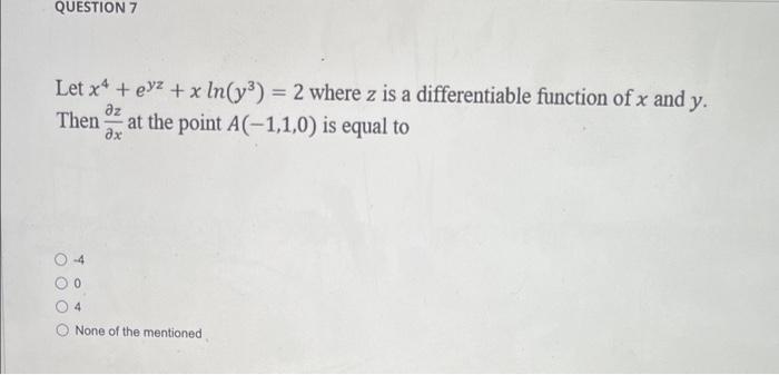 Solved Let Fxyexy3−3xlny15 Then Fxx Exy3 Exy3−3 5102