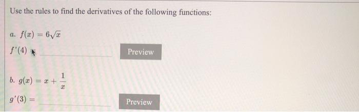 Solved Use the rules to find the derivatives of the | Chegg.com