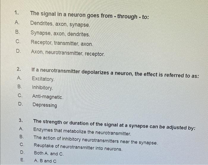 solved-1-the-signal-in-a-neuron-goes-from-through-to-chegg