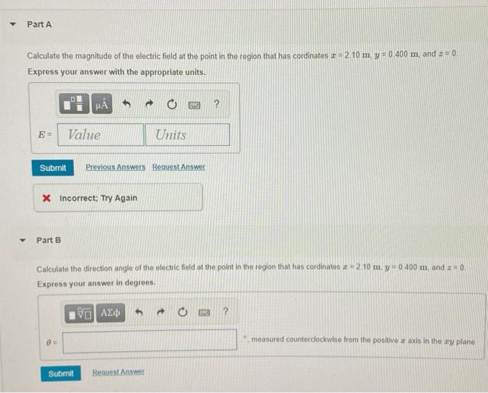 Solved Y Part A Calculate the magnitude of the electric | Chegg.com