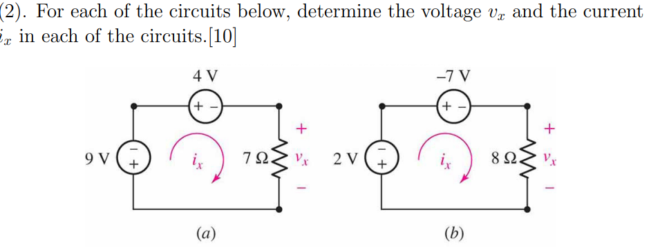 Solved 2). For each of the circuits below, determine the | Chegg.com