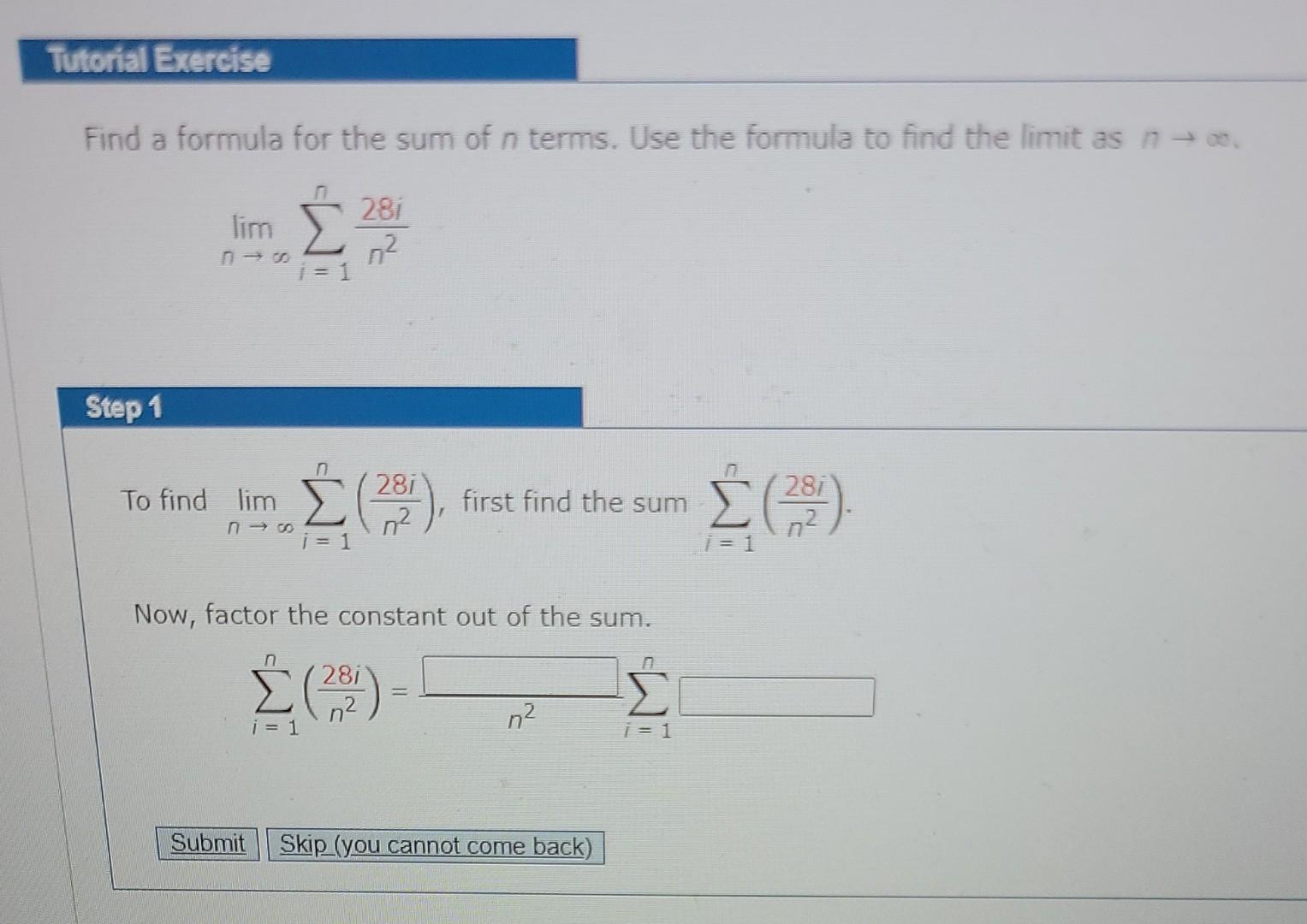Solved Tutorial Exercise Find a formula for the sum of n | Chegg.com