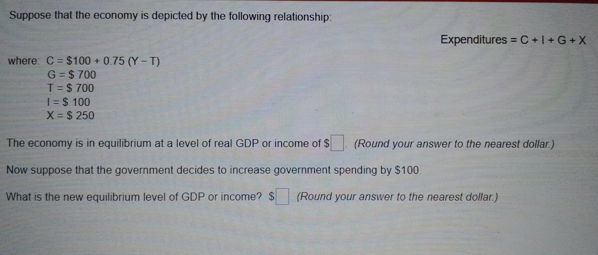 Solved Suppose That The Economy Is Depicted By The Following | Chegg.com