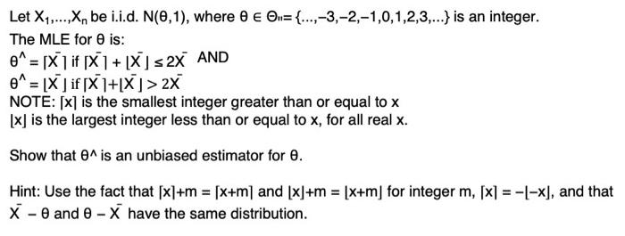 Let X1 X Be I I D N 0 1 Where 8 O Chegg Com