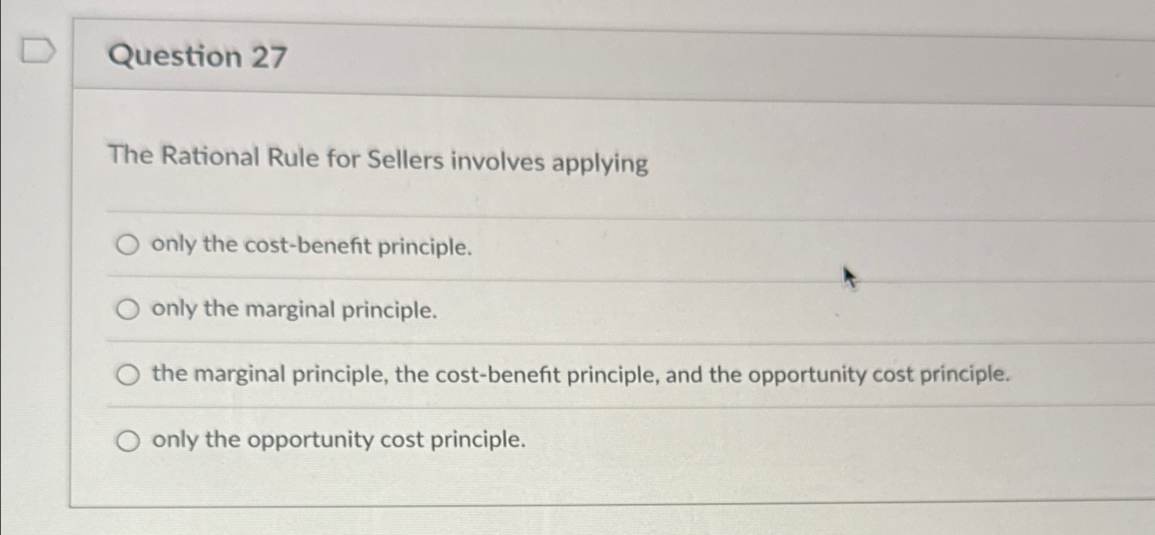 Solved Question 27The Rational Rule for Sellers involves | Chegg.com