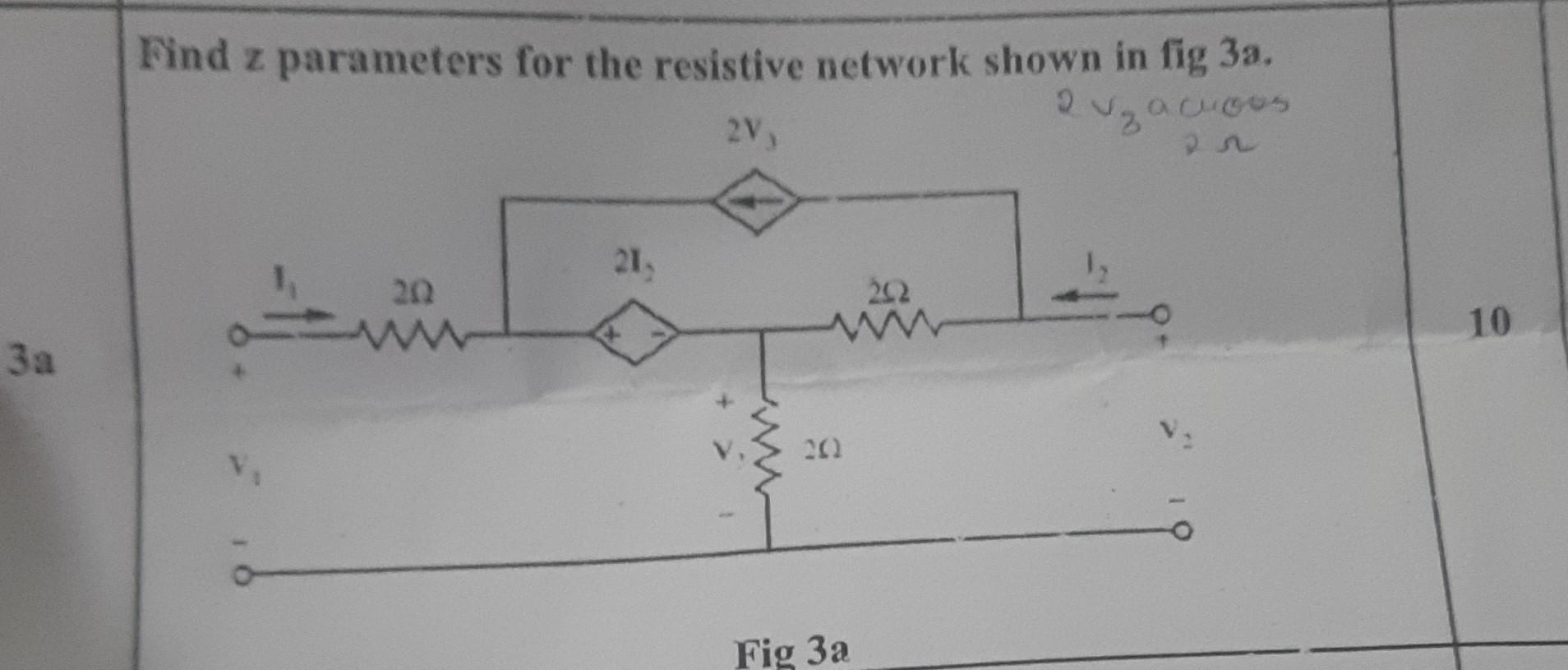 Solved Find z parameters for the resistive network shown in