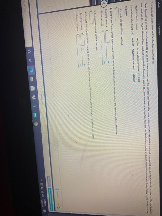 Solved Overhead Application, Fixed And Variable Overhead | Chegg.com