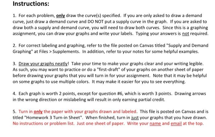 Solved Instructions: 1. For each problem, only draw the | Chegg.com