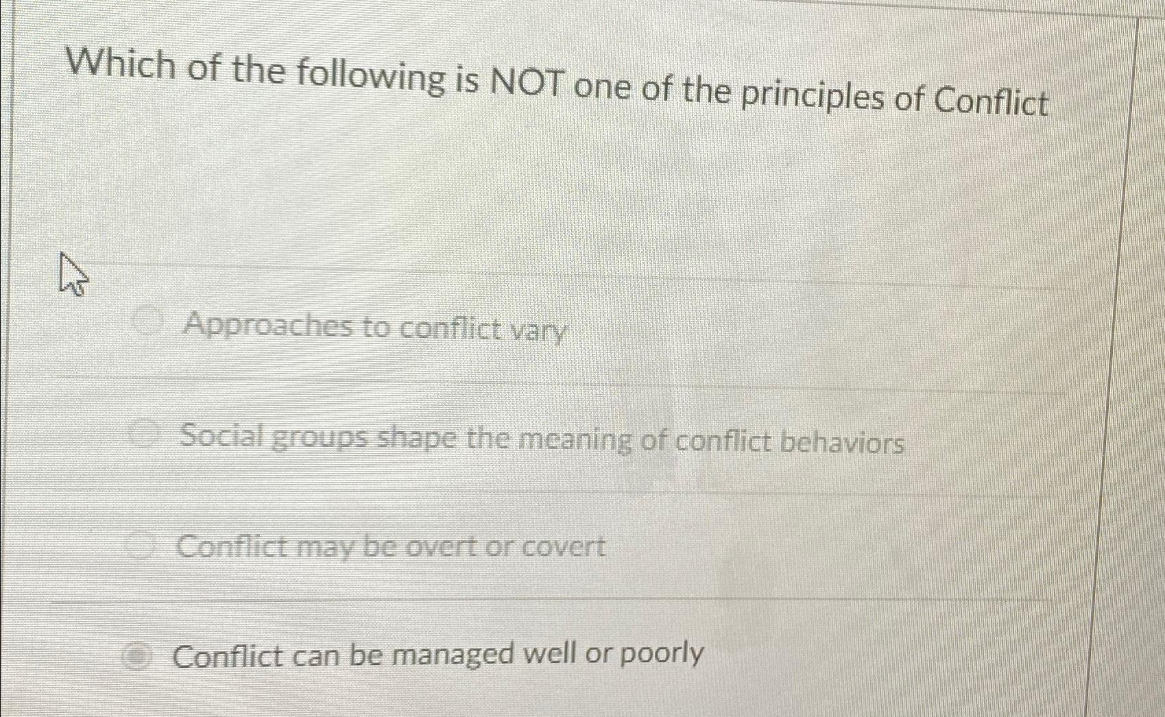 Solved Which of the following is NOT one of the principles | Chegg.com