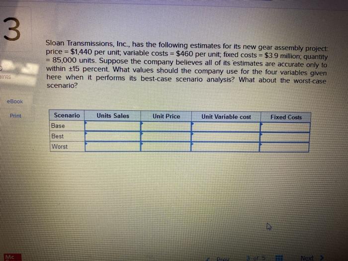 Solved 3 Sloan Transmissions, Inc., has the following