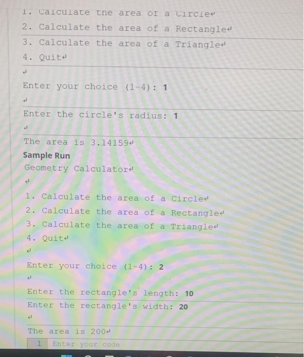 Solved Write a program that displays the following menu. The | Chegg.com