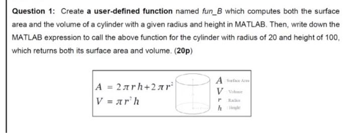 Solved Question 1: Create a user-defined function named | Chegg.com