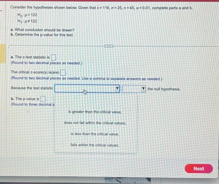 Solved Consider The Hypotheses Shown Below. Given That | Chegg.com