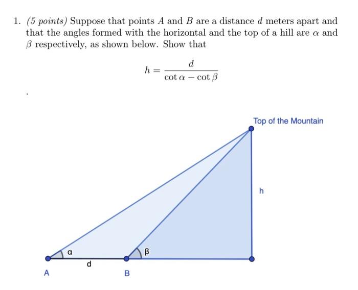 Solved Suppose that points A and B are a distance d meters | Chegg.com