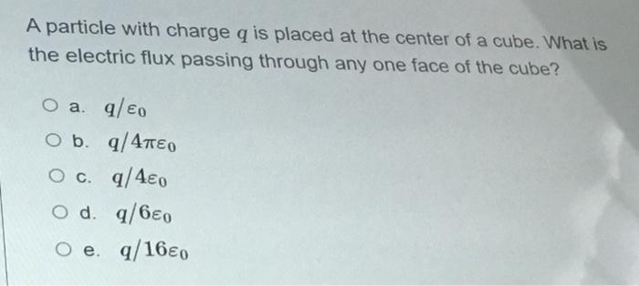 Solved A particle with charge q is placed at the center of a | Chegg.com