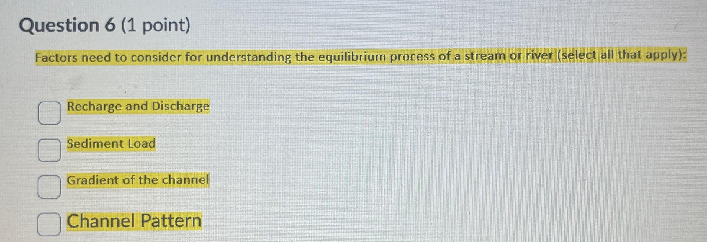 Solved Question 6 1 ﻿point Factors Need To Consider For