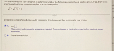 Solved Use the intermediate value theorem to determine | Chegg.com