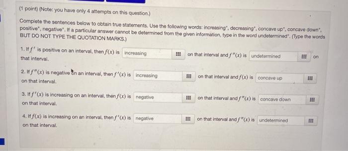Solved on (1 point) (Note: you have only 4 attempts on this | Chegg.com