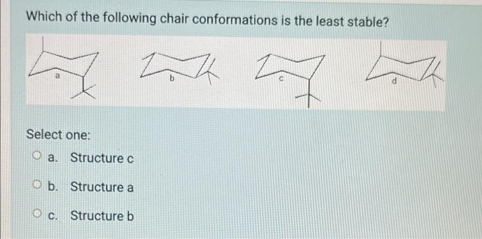 Solved Which Of The Following Newman Projections Is The Most | Chegg.com