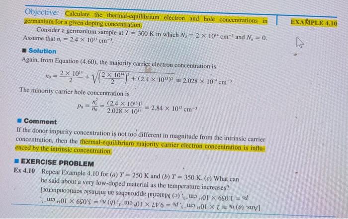 Solved Objective Calculate The Thermal Equilibrium Electron