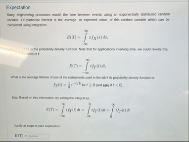Solved ExpectationMany engineering processes model the time | Chegg.com