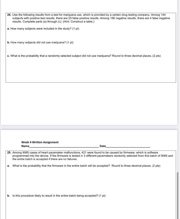 Solved 24. Use the following results from a test for | Chegg.com