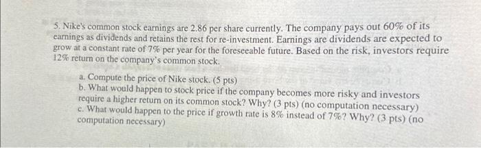 Nike earning outlet per share